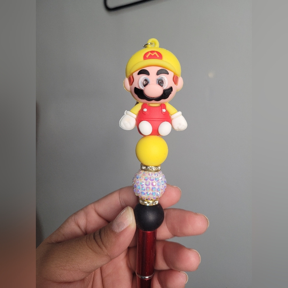 Mario Bros. Pencil in Red and Yellow Suit. Handmade.